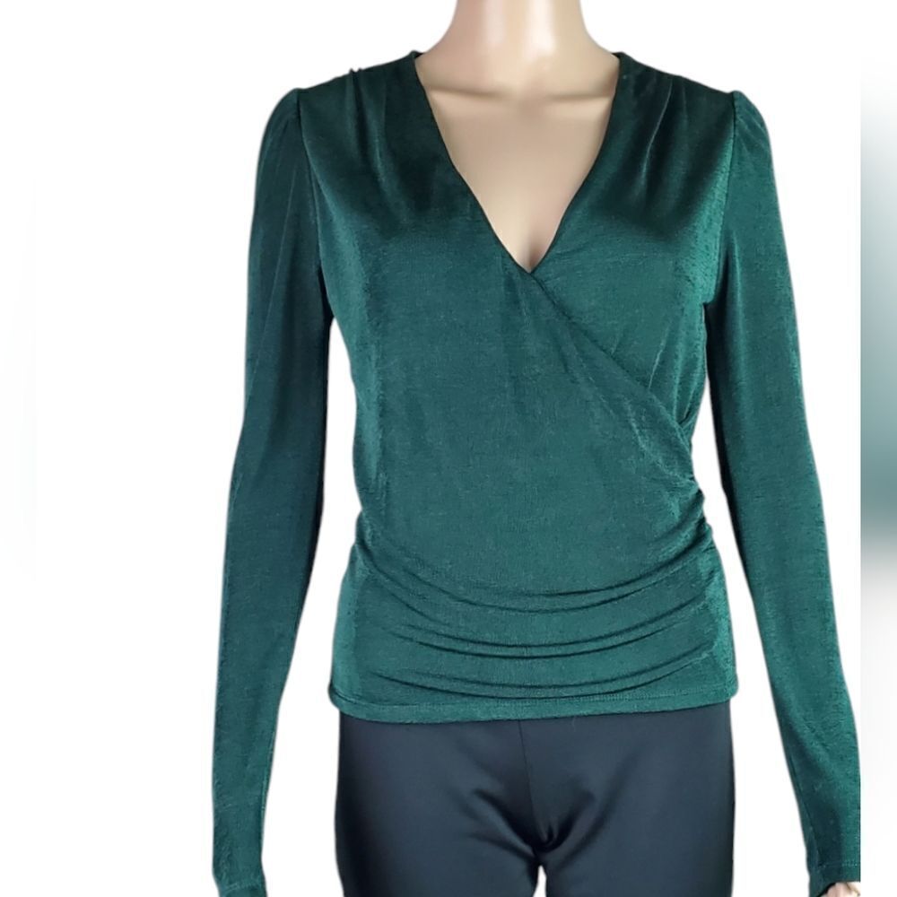 Evereve Jewel Green Wrap Top